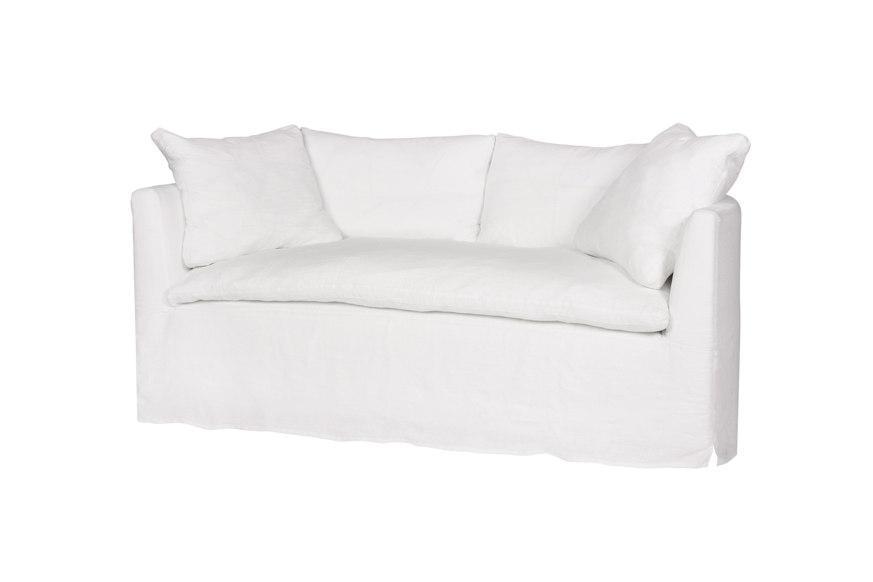 White deals linen loveseat