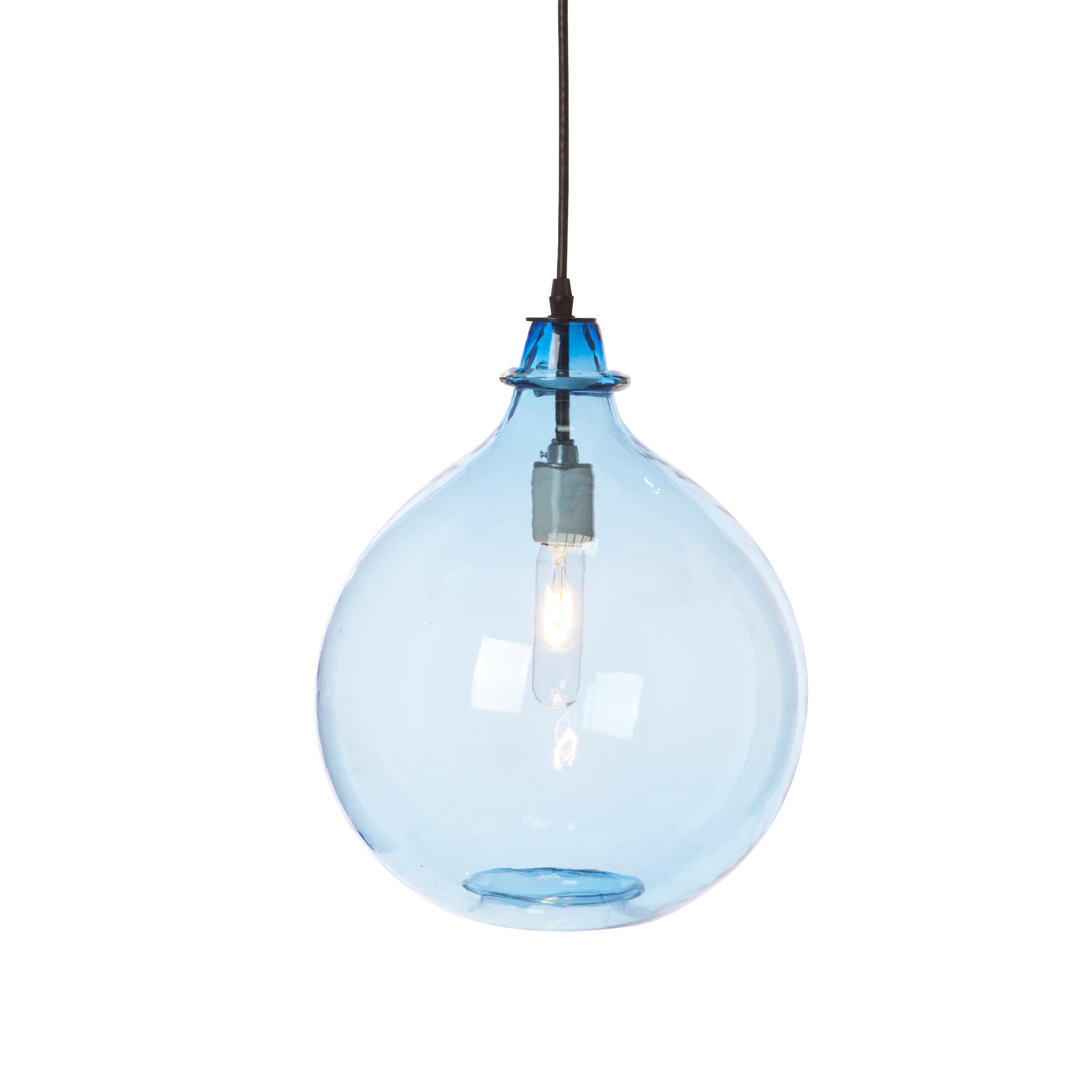 Large glass jug store pendant light