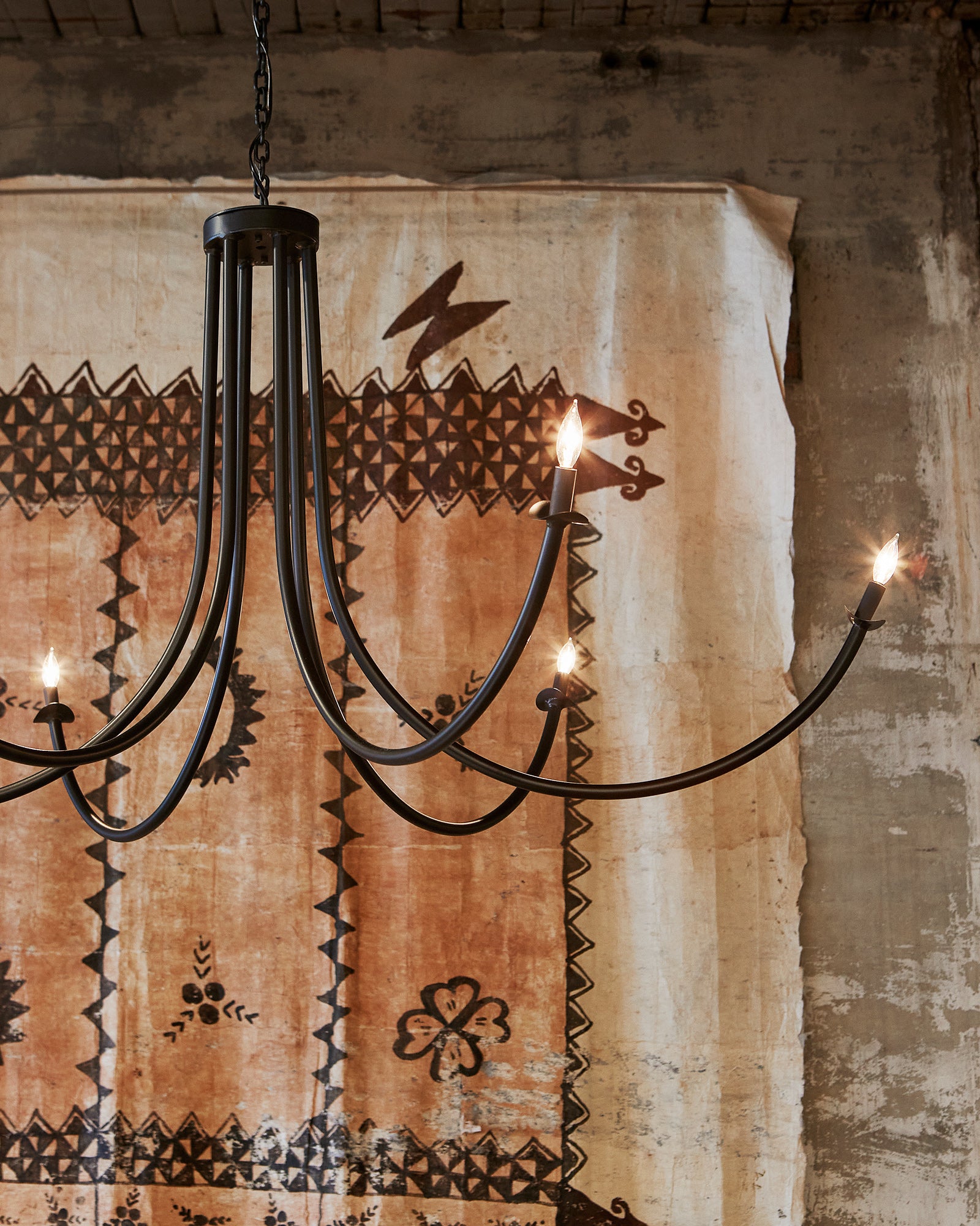 tobacco stick chandelier 5 Vertical | Cameron Crockford not included Unique Design Wood Sticks Chandelier