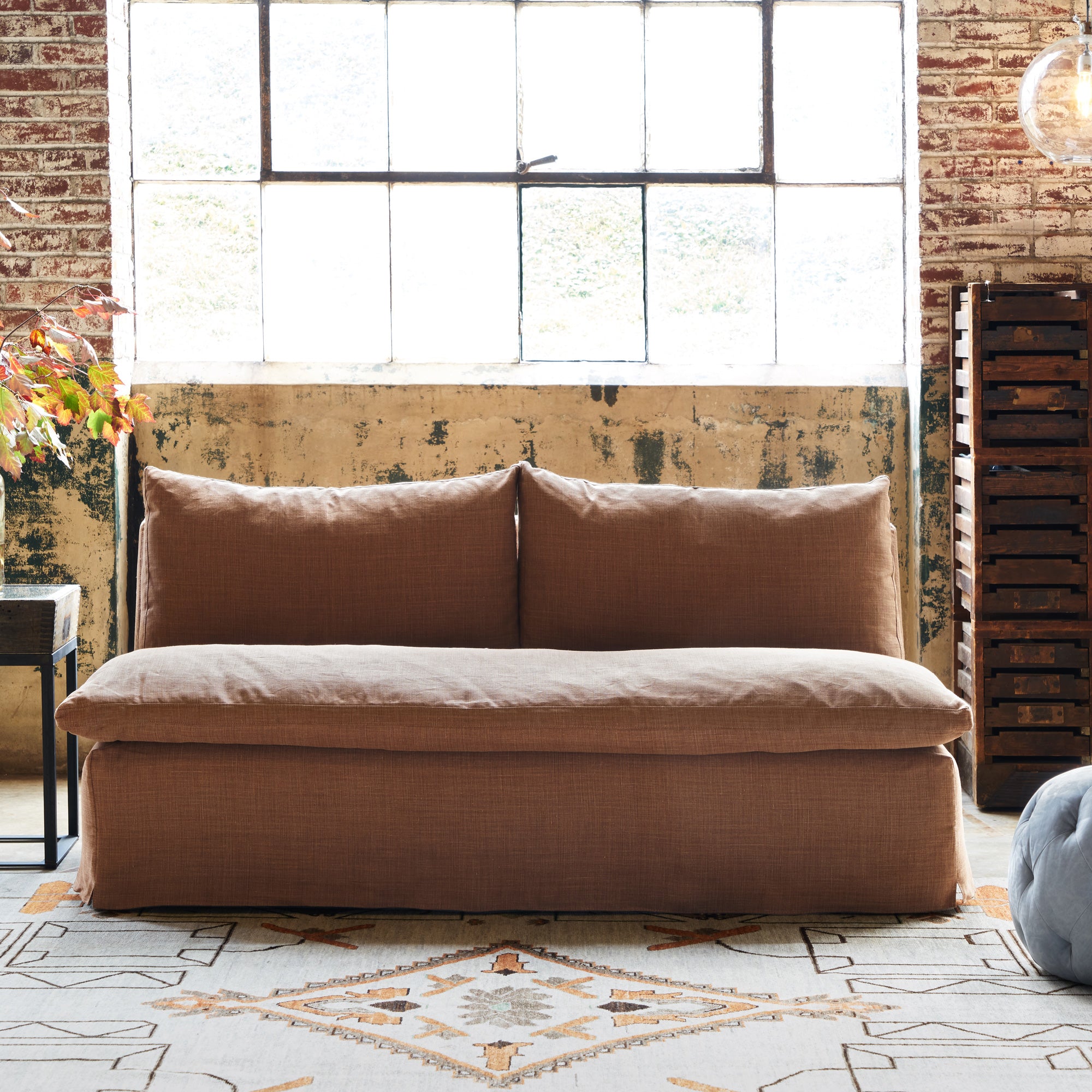  Laguna Armless Sofa 72" - Rye Spice 