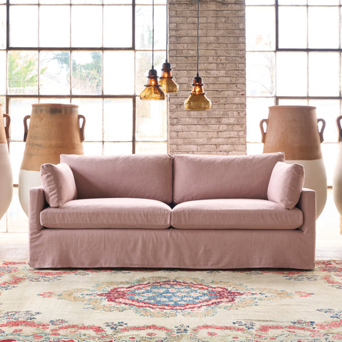 Louis Sofa 90" Slipcover- Elder Dusty Rose