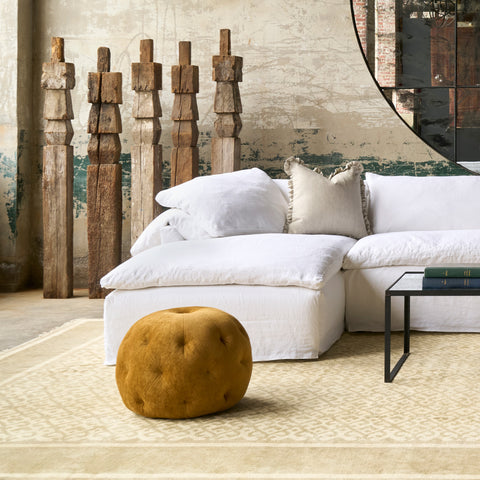 Pouf Ottoman 20" - Velluto Gold