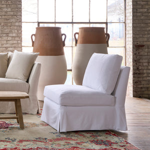  Seda Armless Chair - Denim White 
